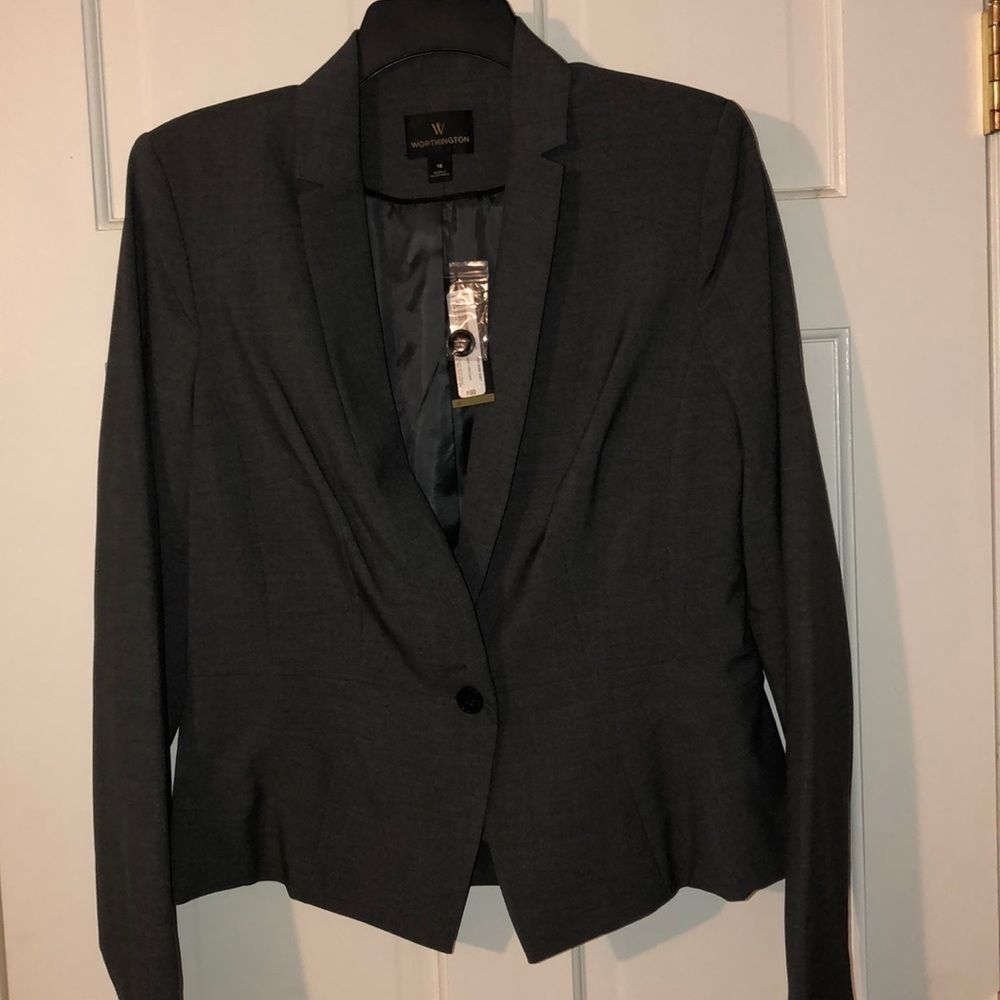 Worthington Size 12 Grey Suit Jacket